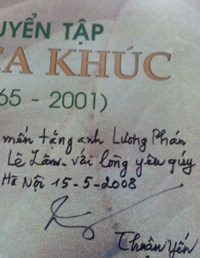 Thuận Yến- Người mở đường cho những cuộc thi giọng hát hay - 5 Bút tích nhạc sỹ Thuận Yến
