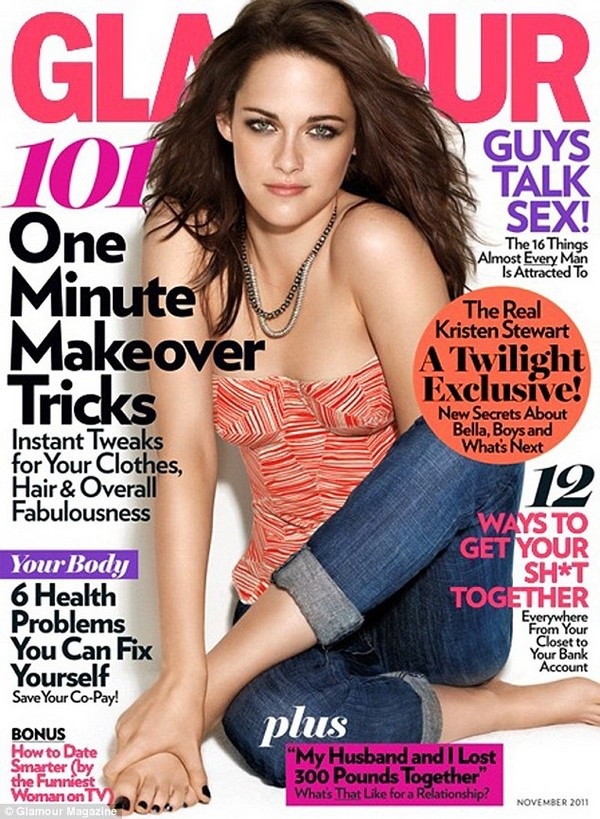 "Dở khóc dở cười" với những "thảm họa" Photoshop - 7 Cánh tay trái của nữ diễn viên Kristen Stewart đã bị biến mất trên bìa tạp chí thời trang Glamour.