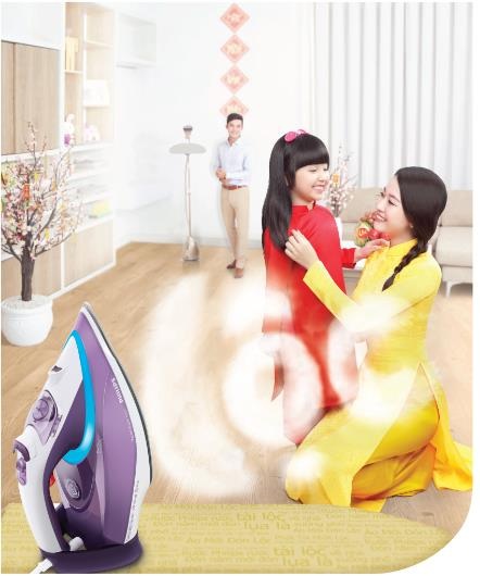 Quần áo tinh tươm, cùng gia đình yêu thương đón lộc may ngày Tết - 1 Công nghệ tiên tiến từ các dòng bàn ủi Philips cho bạn thảnh thơi đón lộc may ngày Tết cùng gia đình.