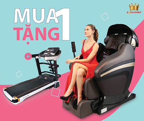 Chương trình mua ghế massage tặng máy chạy bộ hoặc xe đạp tập Kingsport.