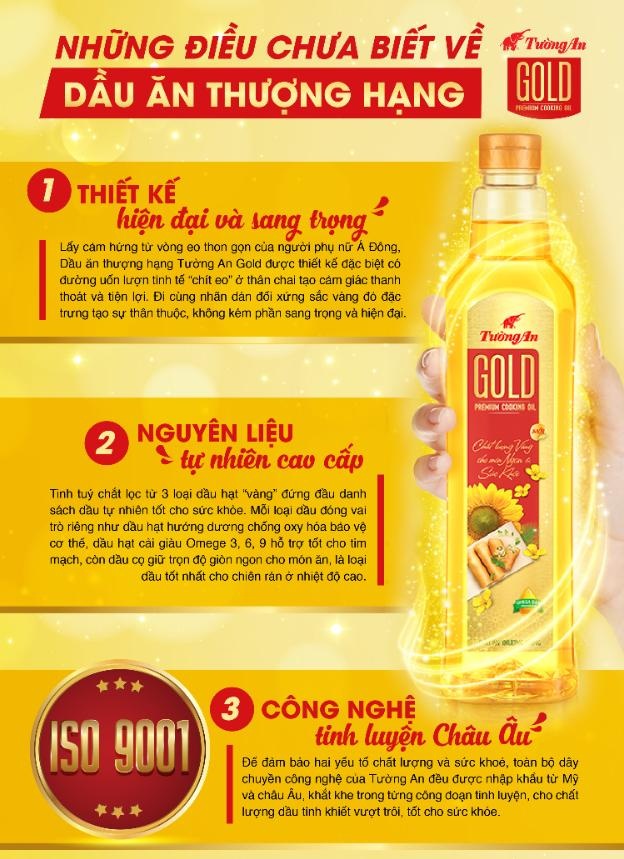 Những điều chưa biết đằng sau một sản phẩm ngon khỏe sánh đôi - 1 Dầu ăn thượng hạng Tường An Gold xứng đáng là một tuyệt phẩm NGON KHỎE SÁNH ĐÔI dành trọn cho các bữa cơm Việt.