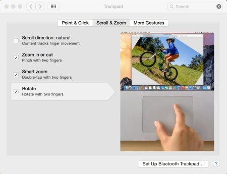 Làm chủ thao tác cử chỉ trên Mouse Magic và Trackpad Magic - 2 Tra cứu các định nghĩa trên một trackpad