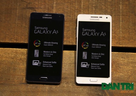 Đập hộp Galaxy A5 vỏ kim loại nguyên khối đầu tiên của Samsung - 6 Ngoài phiên bản trắng và đen, A5 còn có thêm các màu sắc khác gồm: xanh và vàng