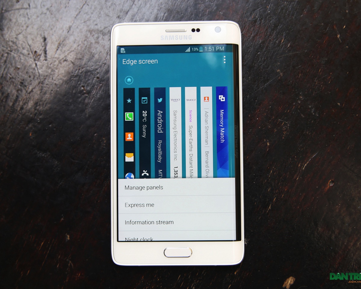 Đánh giá chi tiết Samsung Galaxy Note Edge màn hình cong - 5 Thiết lập các giao diện màn hình cong.