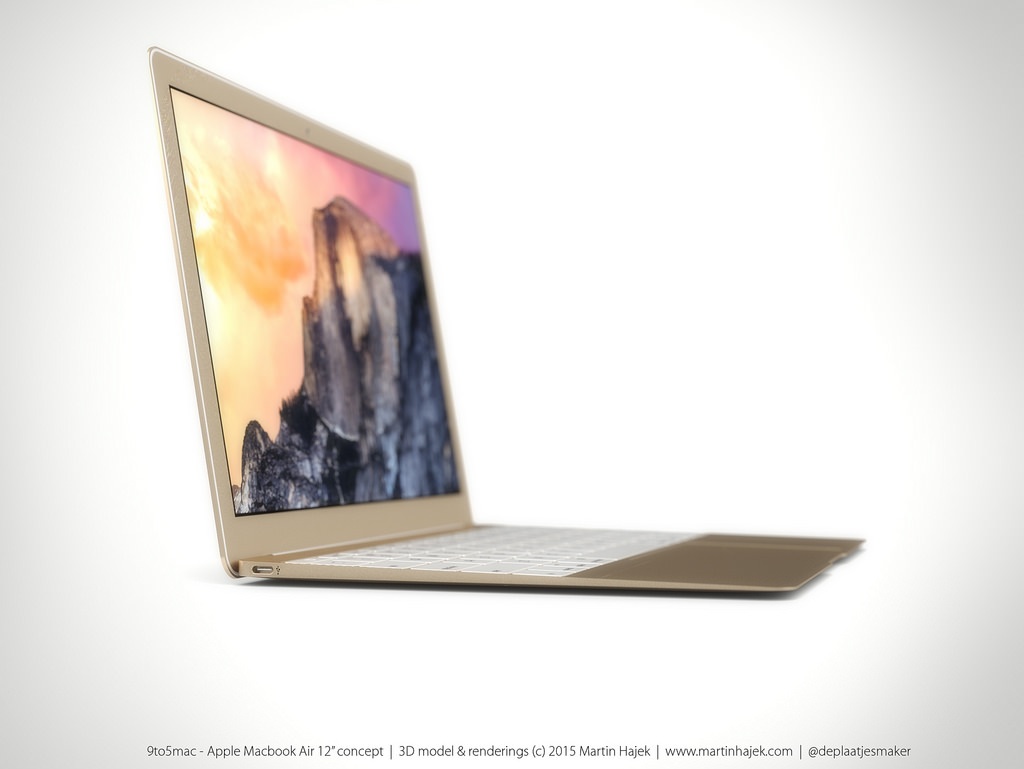 Macbook 12 inch mới giống mẫu concept của Martin Hajek đến lạ thường - 1 Phiên bản concept Macbook 12 inch được nhà thiết kế Martin Hajek tung ra đầu tháng 1/2015