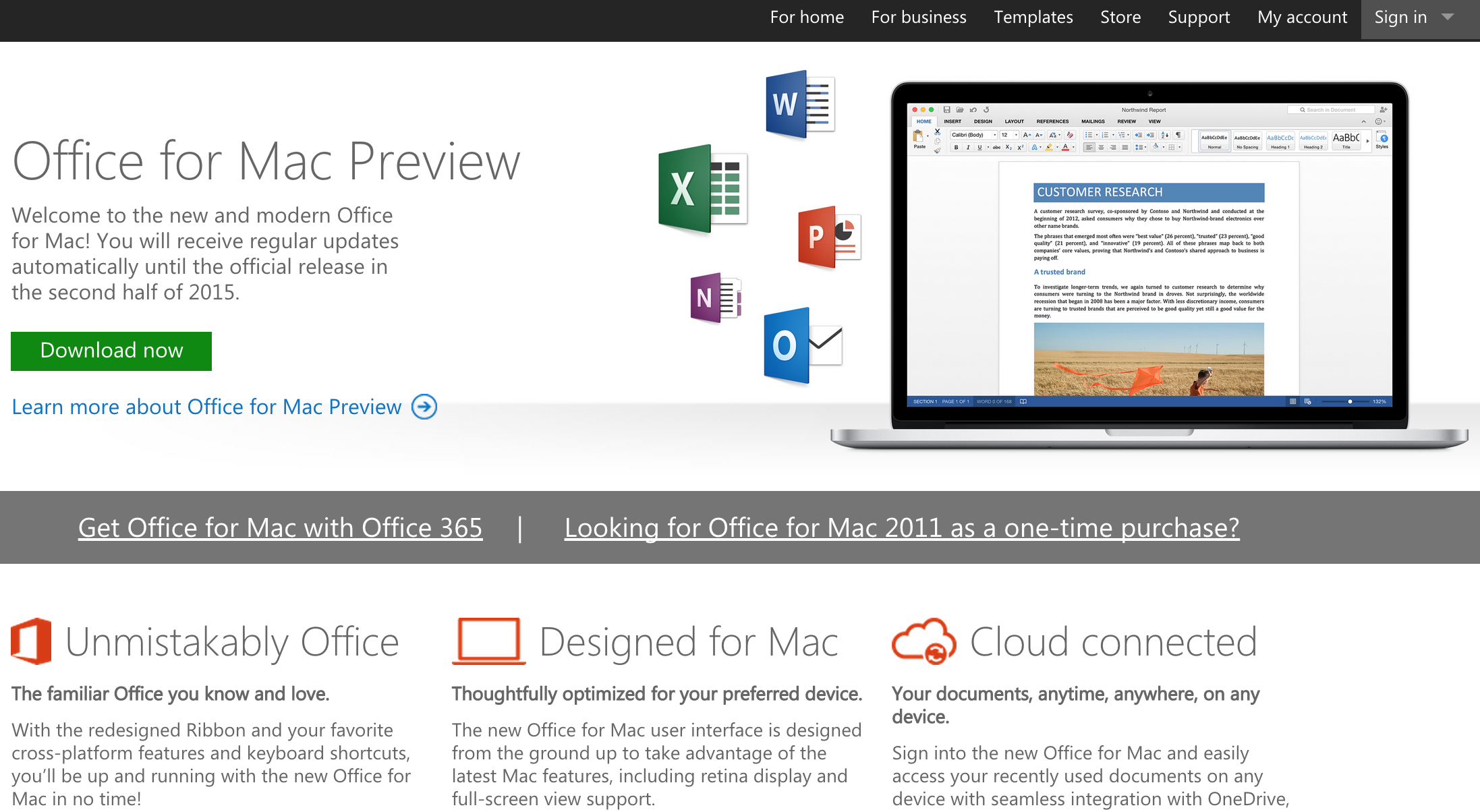 Office 2016 thử nghiệm phát hành miễn phí cho người dùng Mac 
