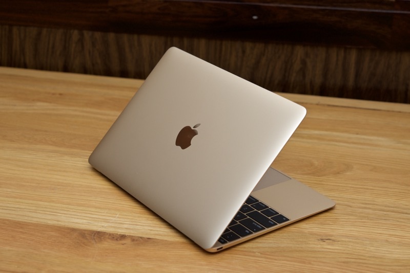 Macbook 12 inch màu vàng xách tay về Việt Nam giá 36 triệu đồng - 13 Mặt trước của Macbook 12 inch với trái táo bằng kim loại