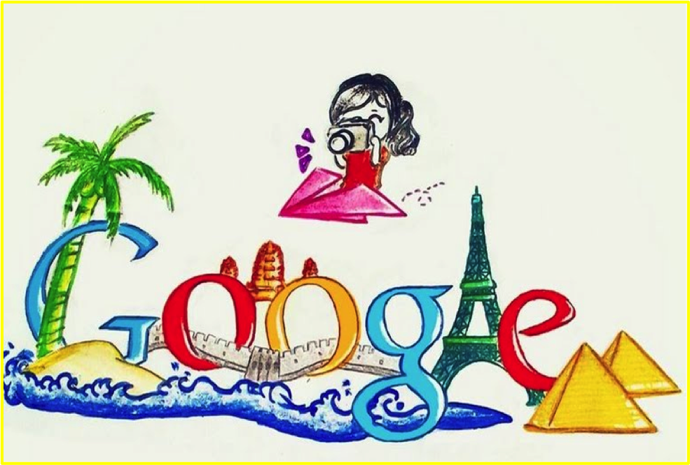 Ngắm 9 tác phẩm loạt vào vòng chung kết Doodle 4 Google của trẻ em Việt - 8 Trần Quỳnh Nhi, TPHCM: Du lịch vòng quanh thế giới