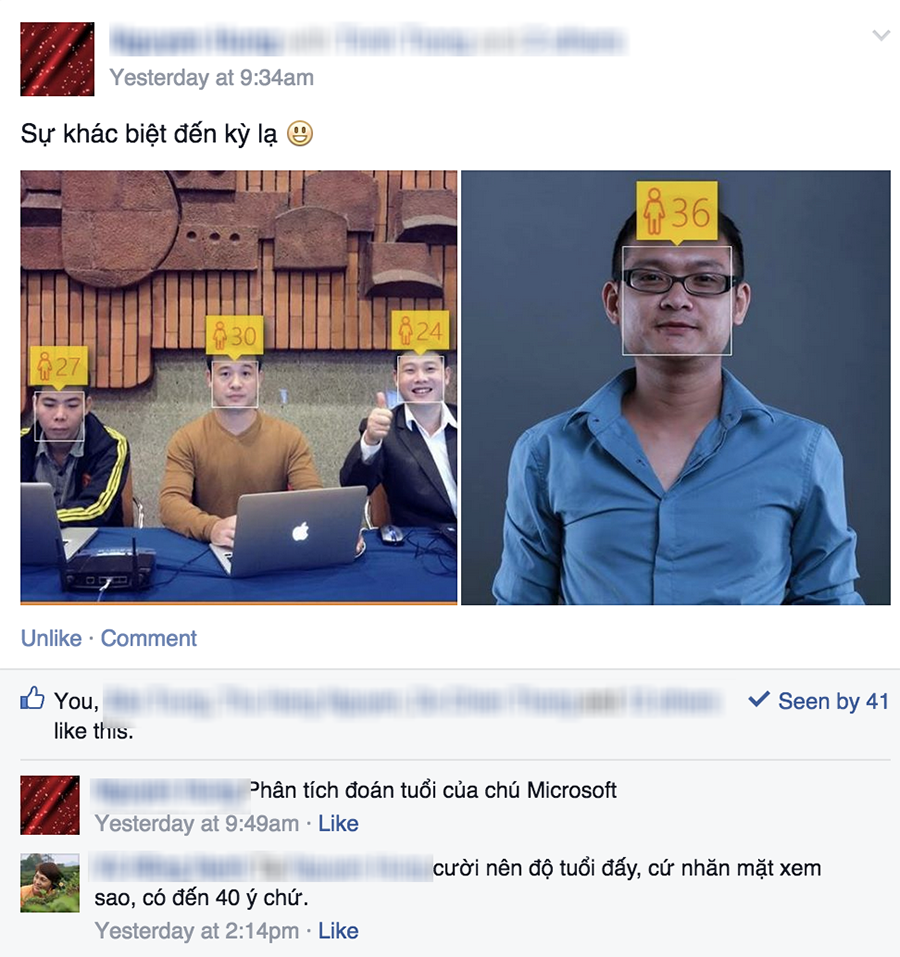 Những hình ảnh hài hước về đoán tuổi được chia sẻ trên Facebook