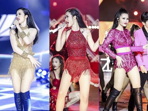 Thanh Hằng, Đông Nhi mặc đẹp nhất tuần; Kỳ Duyên, Hạ Vi lọt top sao mặc xấu - 2 Sau 8 năm làm nghề bền bỉ, Đông Nhi cuối cùng cũng thực hiện được 1 liveshow cho riêng mình. Cô đầu tư nhiều bộ trang phục khác nhau nhưng ấn tượng nhất phải kể đến loạt jumpsuit nóng bỏng giúp người đẹp khoe đôi chân thon dài và 3 vòng gợi cảm.