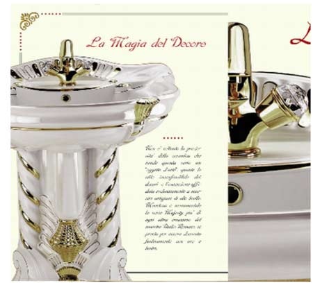 Nội thất phòng tắm lý tưởng dành cho giới thượng lưu - 2 Sản phẩm sứ vệ sinh dát vàng của thương hiệu Ceramica Ala (Italia)