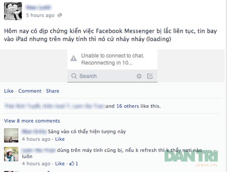 Người dùng than khó truy cập Facebook trên mạng Viettel - 4 Người dùng tại TP.HCM phàn nàn tình trạng lỗi Facebook trên trang cá nhân của họ.