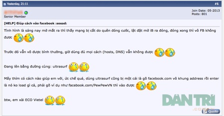 Người dùng than khó truy cập Facebook trên mạng Viettel - 5 Thành viên tại diễn đàn Voz than vãn trên các topic mới lập ra hôm qua (26/3).