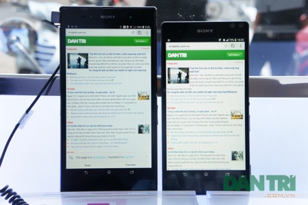 Xperia T2 Ultra đọ dáng Xpeira Z Ultra tại Việt Nam - 6 Thử nghiệm lướt web trên bộ đôi này. Cả hai đều cho khả năng hiển thị tốt.