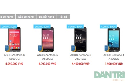 Asus Zenfone 4 sẽ bán tại Việt Nam dưới 2 triệu đồng? - 1 Loạt sản phẩm Asus Zenfone được niêm yết giá bán dự kiến tại Việt Nam.