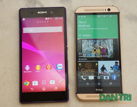 HTC One M8 vàng đọ dáng cùng Xperia Z2 tím - 6 Trên tay phóng viên
