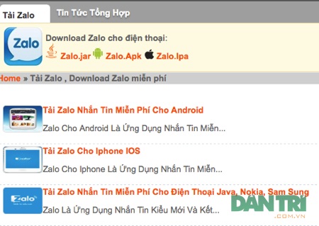 Mất tiền oan vì cài đặt ứng dụng ở những nơi không rõ nguồn gốc - 1 Một website giả mạo với thông tin luôn đề cập đến việc miễn phí.