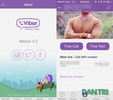 Viber tung bản cập nhật độc đáo dành cho người dùng iPhone - 2 Phiên bản cập nhật mới có thêm tính năng Block contact.