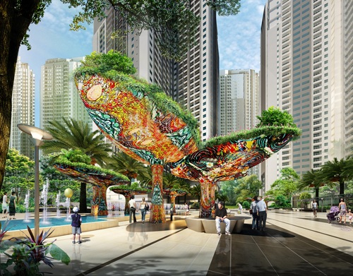 Vũ khí marketing mới cho dự án bất động sản - 2
Phối cảnh quảng trường Ruby của dự án Goldmark City, một trong những dự án do Eden Landscape tư vấn thiết kế theo định hướng “Landscape marketing”