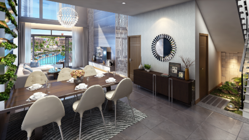 Tòa A3 The Arcadia – Tầm nhìn bốn phía, tứ bề tuyệt đẹp - 2 Phối cảnh minh họa nội thất căn hộ Duplex tại The Arcadia – Vinhomes Gardenia.