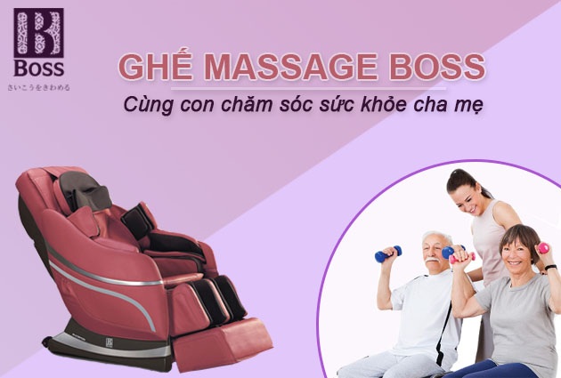 Chăm sóc sức khỏe cha mẹ thời điểm giao mùa - 1 Ghế massage Boss cùng con chăm sóc sức khỏe cha mẹ