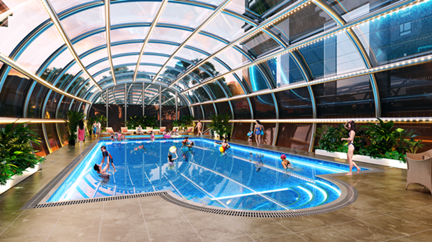 Sắp ra mắt dự án trung tâm quận Thanh Xuân - 3 Phối cảnh bể bơi ngay trung tâm dự án Vietduc Complex – 99 Lê Văn Lương.