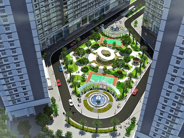 Hệ thống khuôn viên xanh mát tại Lạc Hồng Lotus Hạ Long