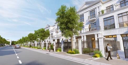 Nhà vườn phong cách châu Âu The Harmony - Sự lựa chọn của người yêu cái đẹp - 1 Phối cảnh dãy nhà vườn kiến trúc Hy Lạp tại tiểu khu Nguyệt Quế