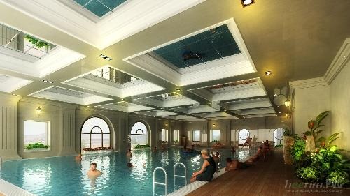 Bể bơi 4 mùa là một trong những tiện ích nổi bật nhất tại dự án D’. Le Pont D’or- nơi cư dân có thể thư giãn và thỏa sức bơi lội trong những làn nước xanh mát mỗi ngày