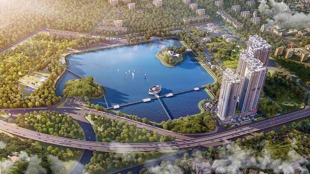 Bất động sản Ven hồ - Cơn sốt chưa có dấu hiệu giảm nhiệt - 1 Vinhomes Skylake tọa lạc tại khu vực giao cắt giữa hai trục đường trung tâm là Phạm Hùng và Dương Đình Nghệ, hướng trực diện ra công viên hồ điều hòa rộng 32ha – “lá phổi xanh” của thành phố.