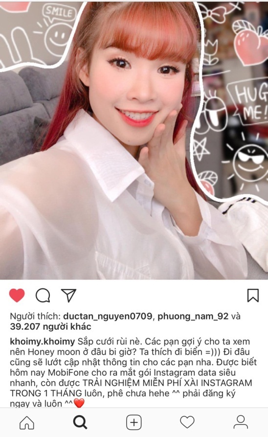 MobiFone tung gói data giá rẻ truy cập Instagram chỉ 20.000đ/tháng cho giới trẻ - 1 Khởi My hào hứng sử dụng dịch vụ Instagram của MobiFone