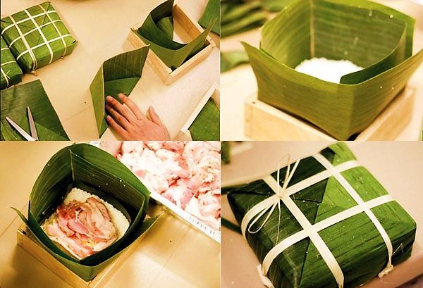 Tết Thật - nơi tìm lại hồn Tết xưa giữa đất Hà Thành - 2 Các bạn sẽ được tự tay học gói bánh Chưng cùng nghệ nhân