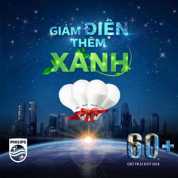 Philips kêu gọi “giảm điện, thêm xanh” hưởng ứng Giờ Trái Đất - 1 Khẩu hiệu tràn “chất xanh” trong chiến dịch Giờ Trái Đất của thương hiệu chiếu sáng hàng đầu tại Việt Nam