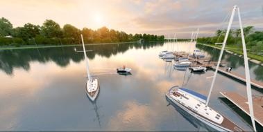   Điểm nhấn khu vực bờ sông là bến du thuyền đẳng cấp 