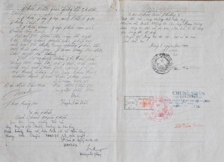 Giấy tay do ông Phạm Hoàng Hơn cung cấp cho tòa được cho là có chữ ký khống và đã bị chỉnh sửa nội dung.