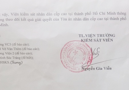 Thông báo của Viện KSND cấp cao tại TPHCM cho biết, vụ án của ông Thành đã được chuyển đến TAND cấp cao tại TPHCM và cơ quan này có trách nhiệm xem xét, giải quyết.