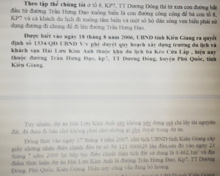Kiểm tra các dự án “treo” gần 10 năm của doanh nghiệp ngang nhiên “cướp” đường công cộng - 2 Đơn kiến nghị, phản ánh gửi cơ quan chức năng và báo chí của người dân về các dự án treo của Công ty Hải Lưu.