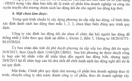 Hơn trăm công nhân mất việc trong “nháy mắt”: Kiến nghị nhận lại người lao động! - 2 Cơ quan chức năng xác định Cty Cấp nước đã cho người lao động nghỉ việc sai quy định.