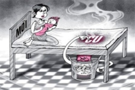 Chuyên gia y học cổ truyền "bác" quan niệm kiêng cữ sai lầm sau sinh - 2 Nằm than có thể gây bỏng do cháy hoặc ngộ độc khí CO2 (ảnh minh họa: internet)
