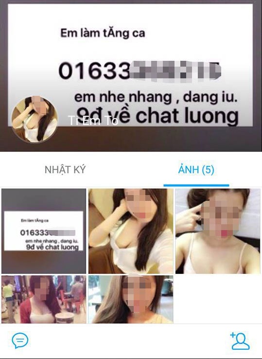 Nóng bỏng "chợ tình" trên mạng xã hội - 1 Gái bán dâm thường đăng tải những bức ảnh gọi cảm nhằm câu khách trên Zalo.