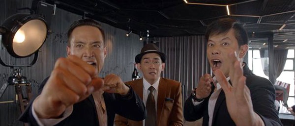 Kim Lý, Minh Thuận và Thái Hòa trong phim Vệ sĩ Sài Gòn.