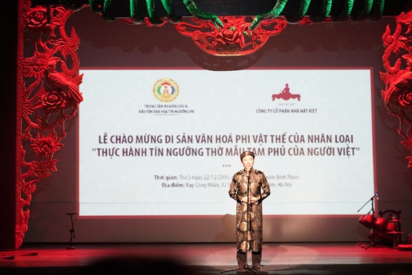 Ông Phạm Sanh Châu, Trợ lý Bộ trưởng Bộ Ngoại giao, Đặc phái viên của Thủ tướng Chính phủ Việt Nam về các vấn đề UNESCO, Tổng Thư ký, Ủy ban Quốc gia UNESCO của Việt Nam phát biểu tại lễ chào mừng.