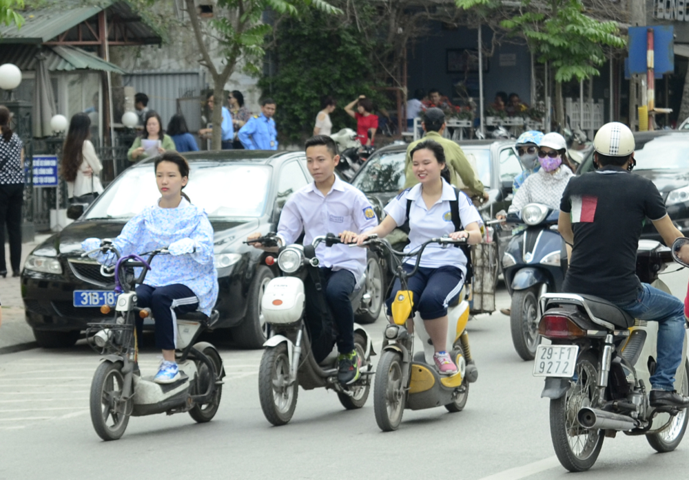 Xe đạp điện đang được sử dụng
phổ biến tại nhiều trường học trên cả nước. 