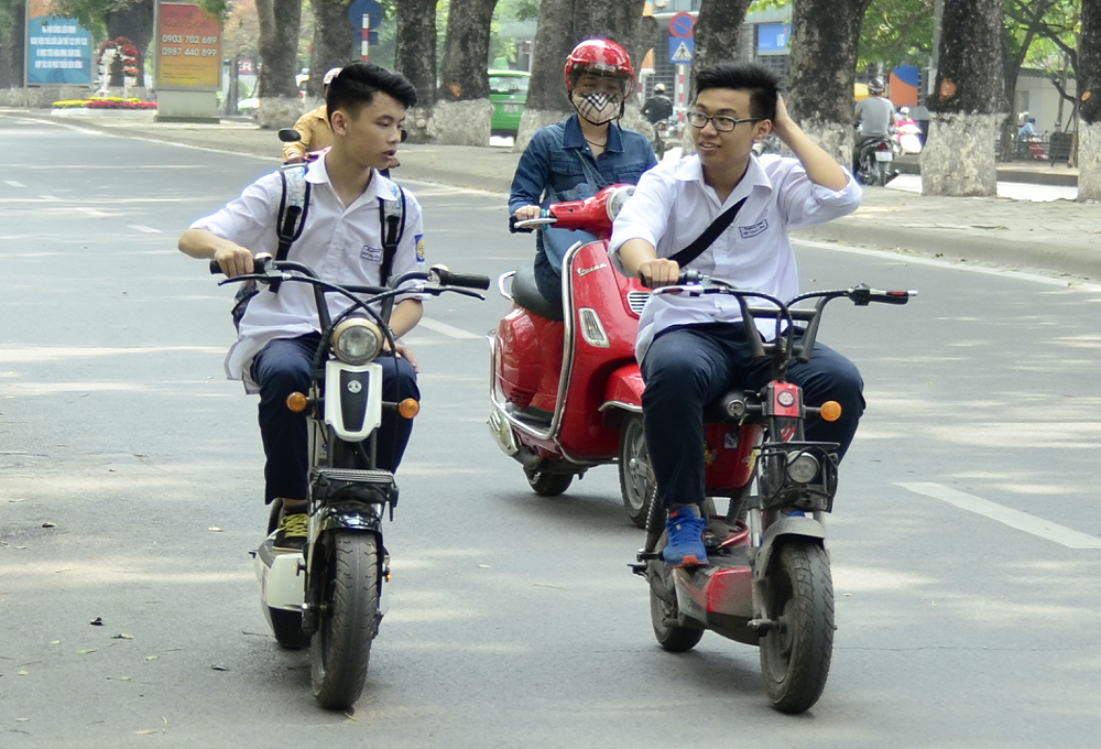 Xe đạp điện đang được sử dụng
phổ biến tại nhiều trường học trên cả nước. 