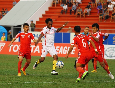 Nhưng rốt cuộc đội bóng đất Cảng vẫn không thể vượt qua Đồng Nai (ảnh: Kim Điền)