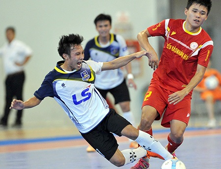 Thái Sơn Bắc có chiến thắng trước Sanatech Khánh Hòa... (ảnh: Quang Thắng)