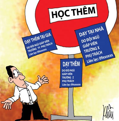 Dạy thêm/học thêm "không biến tướng" là tốt - 1 (minh họa: Khều, nguồn: Người Lao động)