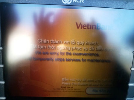 Tết đến, “Thượng Đế” ATM càng bị hành - 2 Tình trạng khá thường xuyên với máy ATM của ngân hàng Vietinbank dịp lễ Tết