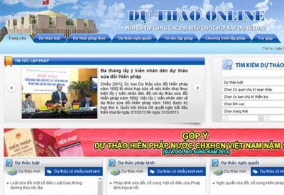 Tham gia ý kiến vào Dự thảo sửa đổi Hiến pháp năm 1992 - 1 Mọi người dân đều có thể góp ý kiến sửa Hiến pháp trên web duthaoonline