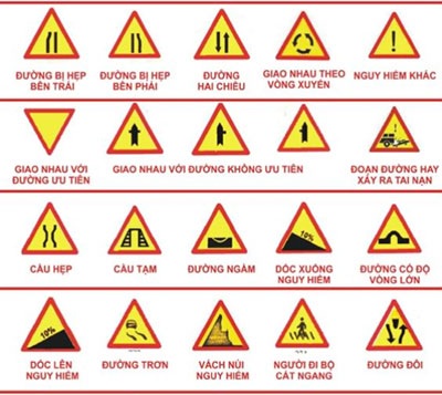 100 tỉ và viễn cảnh thoát “mê cung” biển báo giao thông? - 1 Một số biển báo nguy hiểm giao thông đường bộ